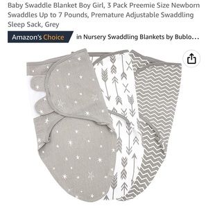 New preemie Velcro wrap swaddles set of 3